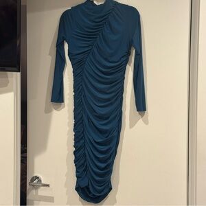 Fashion Nova Teal Long Sleeve Dress